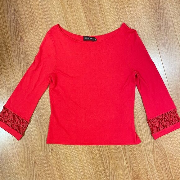 Episode Vintage Red Flowy Blouse with Rope Detailing - M - Picture 2 of 12